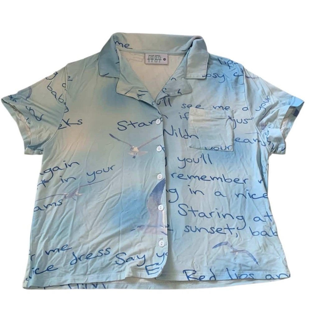 Taylor Swift 1989 Taylor's Version Top XS Blue Wildest Dreams Swiftie Loungewear